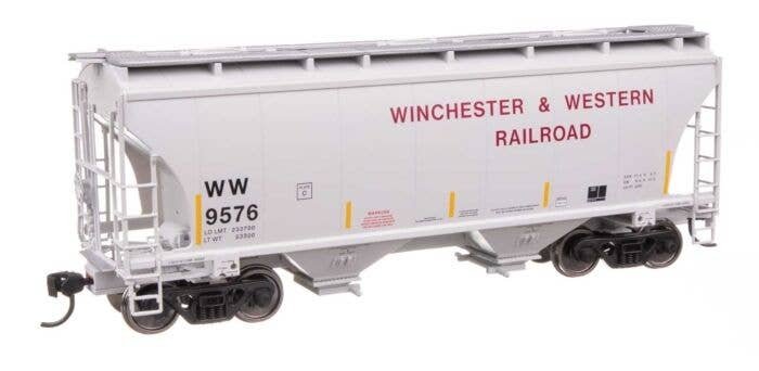 39′ Trinity 3281 2-Bay Covered Hopper - Ready-to-Run -- Winchester & Western 9576, HO, WalthersMainline 49330
