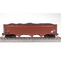 AAR 70-Ton 3-Bay Hopper w/Load - Ready to Run -- Painted, Unlettered (Boxcar Red), HO, Broadway Limited Imports 7386