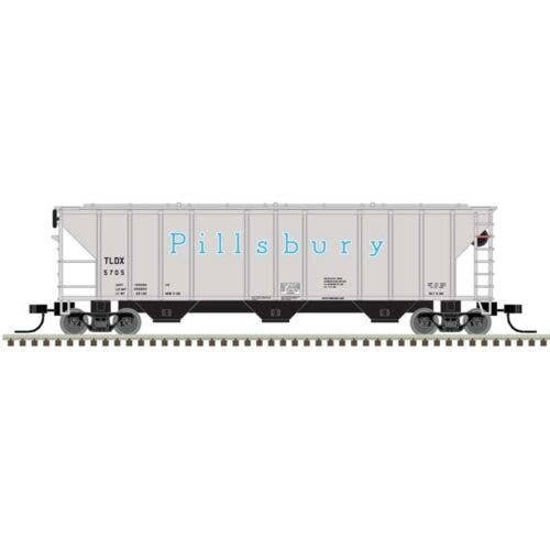 PS-2 4427 3-Bay Covered Hopper - Ready to Run - Master(R) -- Pillsbury TLDX 5705 (gra, N, Atlas Model Railroad Co. 50006796