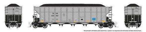 AutoFlood III Rapid Discharge Coal Hopper w/Load - Ready to Run -- Luminant TXUX (silver, bl, HO, Rapido Trains Inc 169059A