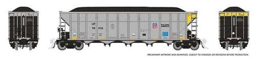 AutoFlood III Rapid Discharge Coal Hopper w/Load 6-Pack - Ready to Run -- Union Pacific Set 1, HO, Rapido Trains Inc 169061