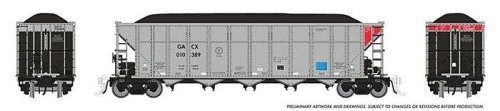 AutoFlood III Rapid Discharge Coal Hopper w/Load - Ready to Run -- GATX Capital GACX (silver, HO, Rapido Trains Inc 169051A