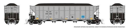 AutoFlood III Rapid Discharge Coal Hopper w/Load - Ready to Run -- Luminant TXUX (silver, bl, HO, Rapido Trains Inc 169060A