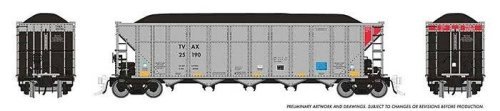 AutoFlood III Rapid Discharge Coal Hopper w/Load - Ready to Run -- Tennesee Valley Authority, HO, Rapido Trains Inc 169056A