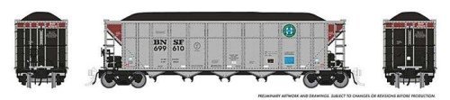 AutoFlood III Rapid Discharge Coal Hopper w/Load 6-Pack - Ready to Run -- BNSF Railway 699610, HO, Rapido Trains Inc 169045