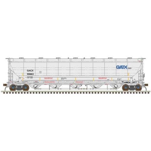 Trinity 5660 PD Covered Hopper - Ready to Run -- GATX GACX 55954 (gray, black, blue G, N, Atlas Model Railroad Co. 50006840