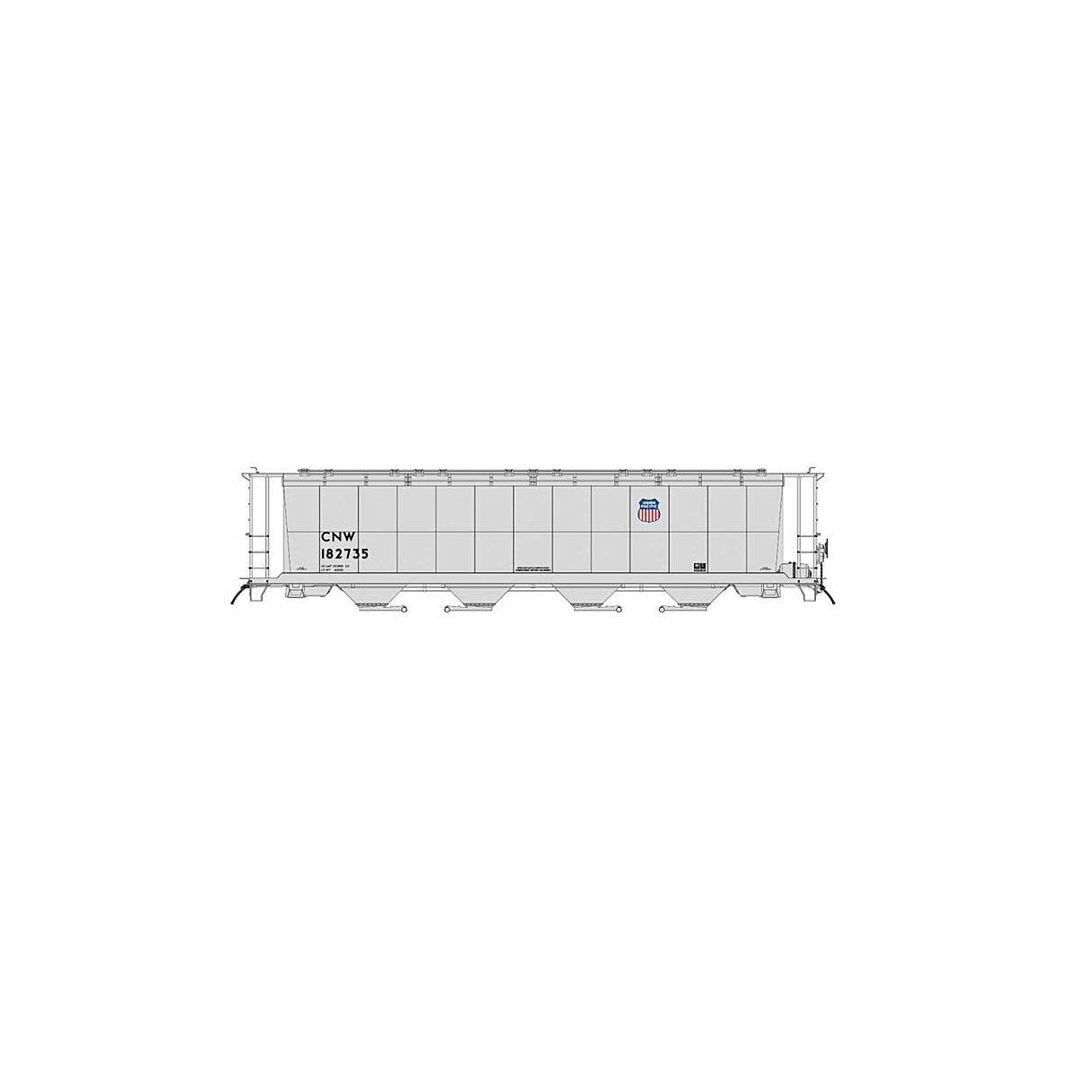 59′ Cyln Cvrd Hopp CNW, N, Intermountain Railway Company 65142