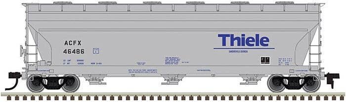 ACF 4650 Centerflow Covered Hopper Pre-1971 Version - Ready to Run - Master(R) -- Thiele Kaolin ACFX 46502 (gray, blue), HO, Atl