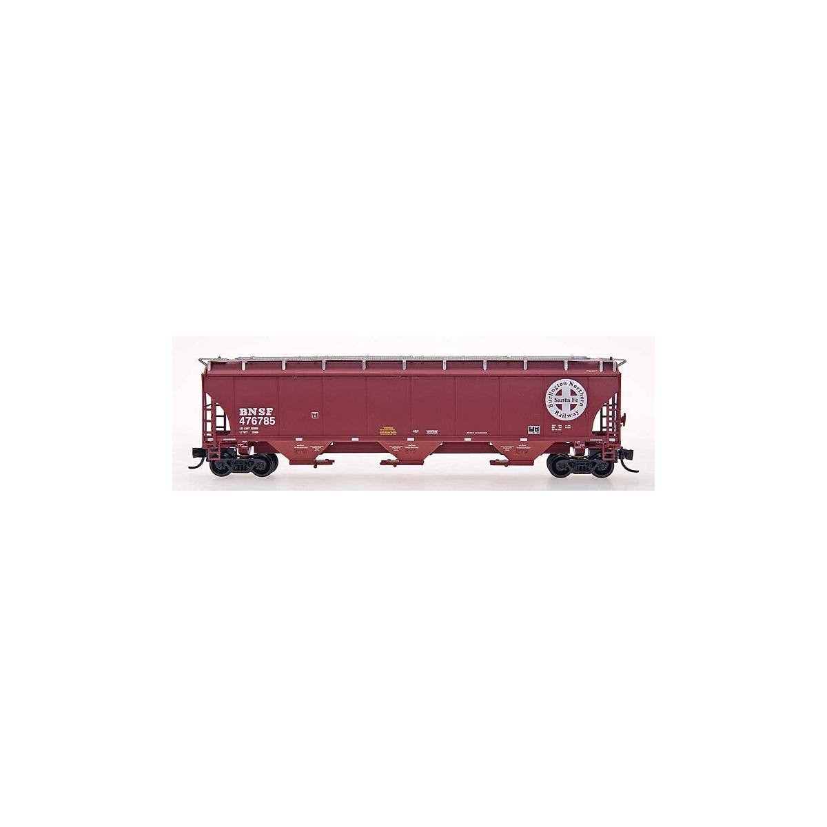 Trinity 5161 Cubic Foot Covered Hopper - Ready to Run -- Burlington Northern Santa Fe (Boxcar Red, Circle/Cross Logo), N, Interm