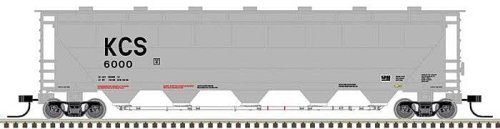 Trinity PD5000 Covered Hopper - Ready to Run -- Kansas City Southern 6007 (gray, blac, N, Atlas Model Railroad Co. 50005681