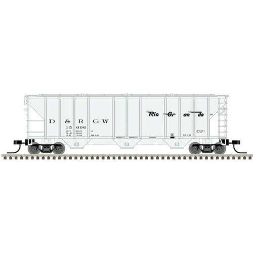 PS-2 4427 3-Bay Covered Hopper - Ready to Run - Master(R) -- Denver & Rio Grande West, N, Atlas Model Railroad Co. 50006787
