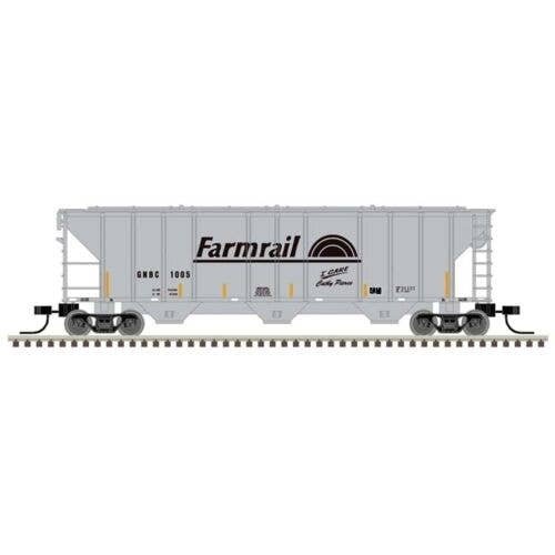 PS-2 4427 3-Bay Covered Hopper - Ready to Run - Master(R) -- Farmrail GNBC 1005 (gray, N, Atlas Model Railroad Co. 50006793
