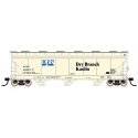 ACF 4650 Cubic Foot 3-Bay Covered Hopper - Ready to Run -- Fdry Branch Kaolin ACFX (light yellow, black, blue, white), N, Interm
