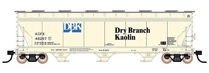 ACF 4650 Cubic Foot 3-Bay Covered Hopper - Ready to Run -- Fdry Branch Kaolin ACFX (light yellow, black, blue, white), N, Interm