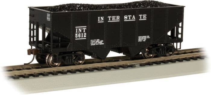 USRA 55-Ton Outside-Braced Hopper with Load - Ready to Run - Silver Series(R) -- Interstate 5612 (black), HO, Bachmann Industrie