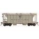 PS-2 2-Bay Covered Hopper - Ready to Run -- Pennsylvania Railroad 257127 (1955 Scheme, gray, Shadow Keystone), HO, Kadee Quality