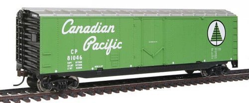 50′ Plug-Door Boxcar - Ready to Run -- Canadian Pacific (green Newsprint Service Logo, Script L, HO, WalthersTrainline 1673