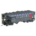 50-Ton AAR Standard Offset 2-Bay Open Hopper with Coal Load - Ready to Run -- Reading 87255 (As-Delivered 1957, black, red, Diam
