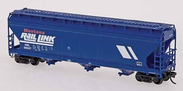 ACF 4650 Cubic Foot 3-Bay Covered Hopper - Ready to Run -- Montana Rail Link (blue, white, red, 2-Bar Logo), N, Intermountain Ra