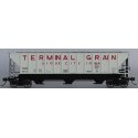 Pullman-Standard PS2-CD 4427 High-Side Covered Hopper - Ready to Run -- Terminal Grain TLDX 1 (white, black, red), N, Trainworx 