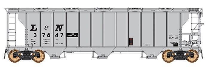 ACF 2927 Cu. Ft. Covered Hopper - Ready to Run -- Louisville & Nashville (Repaint, gray, large L&N Reporting Marks), HO, Intermo