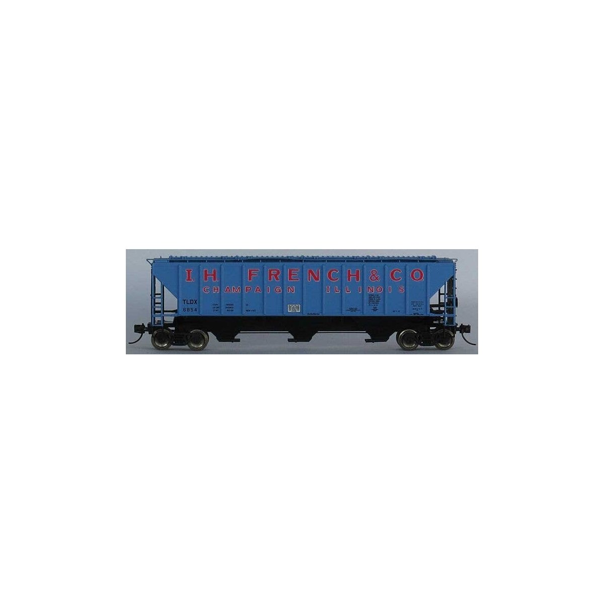 Pullman-Standard PS2-CD 4427 High-Side Covered Hopper - Ready to Run -- I.H. French TLDX 1 (blue, black, red), N, Trainworx Inc 