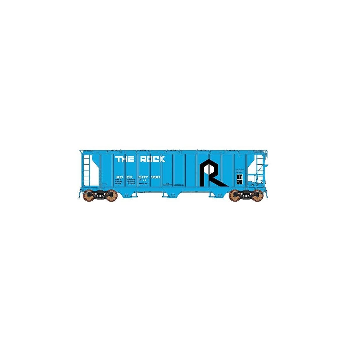 ACF 2927 Cu. Ft. Covered Hopper - Ready to Run -- Rock Island (blue, black, white), HO, Intermountain Railway Company 449010