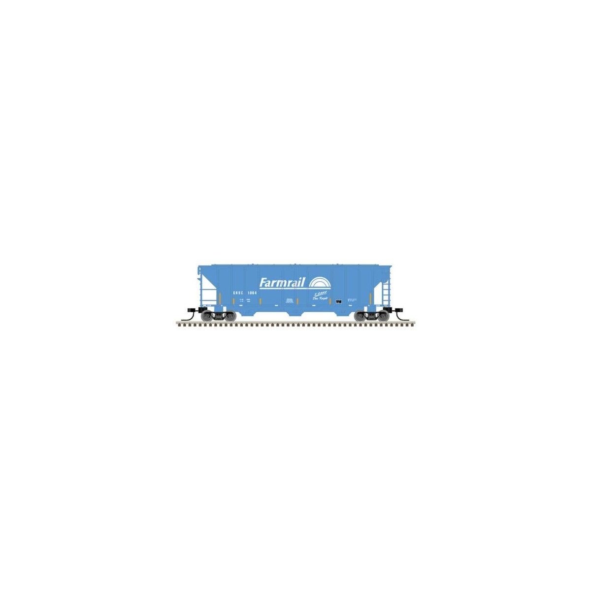 PS-2 4427 3-Bay Covered Hopper - Ready to Run - Master(R) -- Farmrail GNBC 1004 (blue, white), N, Atlas Model Railroad Co. 50006