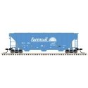 PS-2 4427 3-Bay Covered Hopper - Ready to Run - Master(R) -- Farmrail GNBC 1004 (blue, white), N, Atlas Model Railroad Co. 50006