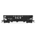 AAR 70-Ton 3-Bay Hopper w/Load - Ready to Run -- Norfolk & Western 278260 (H-42, black, Large N&W, Hamburger Logo), HO, Broadway