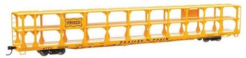 89′ Flatcar w/Tri-Level Open Auto Rack - Ready to Run -- St. Louis - San Francisco Rack Trailer-, HO, WalthersMainline 8220