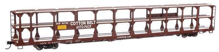89′ Flatcar w/Tri-Level Open Auto Rack - Ready to Run -- Southern Pacific(TM) Rack St. Louis Sou, HO, WalthersMainline 8222