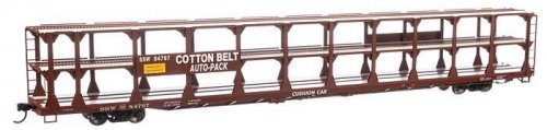 89′ Flatcar w/Tri-Level Open Auto Rack - Ready to Run -- Southern Pacific(TM) Rack St. Louis Sou, HO, WalthersMainline 8223