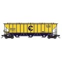Pullman-Standard PS2-CD 4427 High-Side Covered Hopper - Ready to Run -- Chessie System 2 (yellow, blue), N, Trainworx Inc 244300