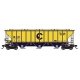 Pullman-Standard PS2-CD 4427 High-Side Covered Hopper - Ready to Run -- Chessie System 4 (yellow, blue), N, Trainworx Inc 244300