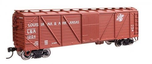 40′ ARA Single Sheathed Boxcar with Dreadnaught Ends - Ready to Run -- Louisiana & Arkansas 121, HO, WalthersMainline 40367
