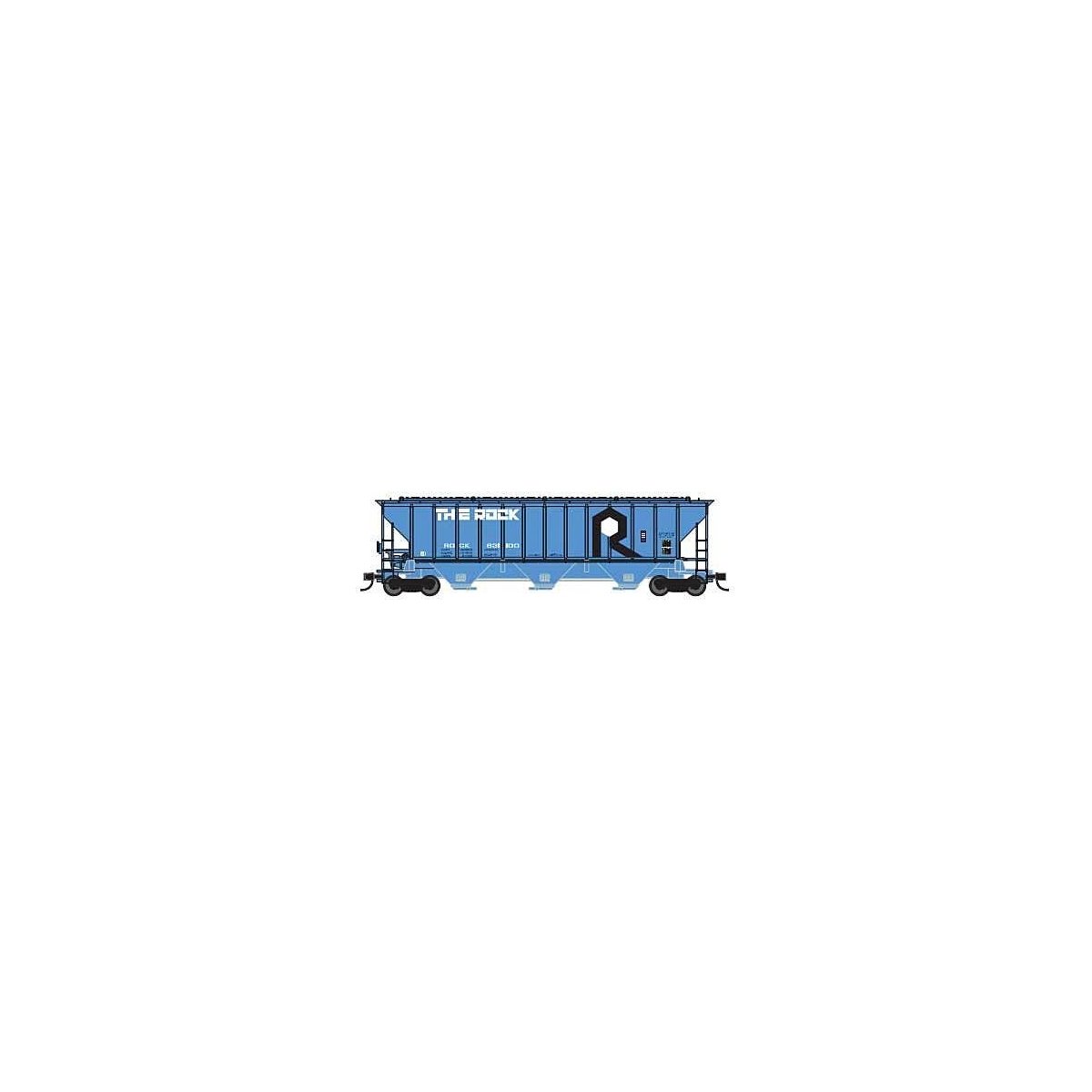 Pullman-Standard PS2-CD 4427 High-Side Covered Hopper - Ready to Run -- Rock Island 1 (blue, black, white), N, Trainworx Inc 244