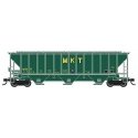 Pullman-Standard PS2-CD 4427 High-Side Covered Hopper - Ready to Run -- Missouri-Kansas-Texas 5 (green, yellow), N, Trainworx In