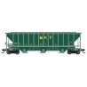 Pullman-Standard PS2-CD 4427 High-Side Covered Hopper - Ready to Run -- Missouri-Kansas-Texas 5 (green, yellow), N, Trainworx In