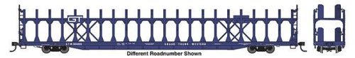 89′ Flatcar w/Bi-Level Open Auto Rack - Ready to Run -- Grand Trunk Western 304225, HO, WalthersMainline 8034