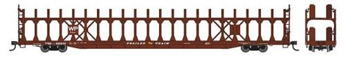 89′ Flatcar w/Bi-Level Open Auto Rack - Ready to Run -- Western Pacific 930222, HO, WalthersMainline 8045