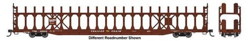 89′ Flatcar w/Bi-Level Open Auto Rack - Ready to Run -- Western Pacific 930237, HO, WalthersMainline 8047