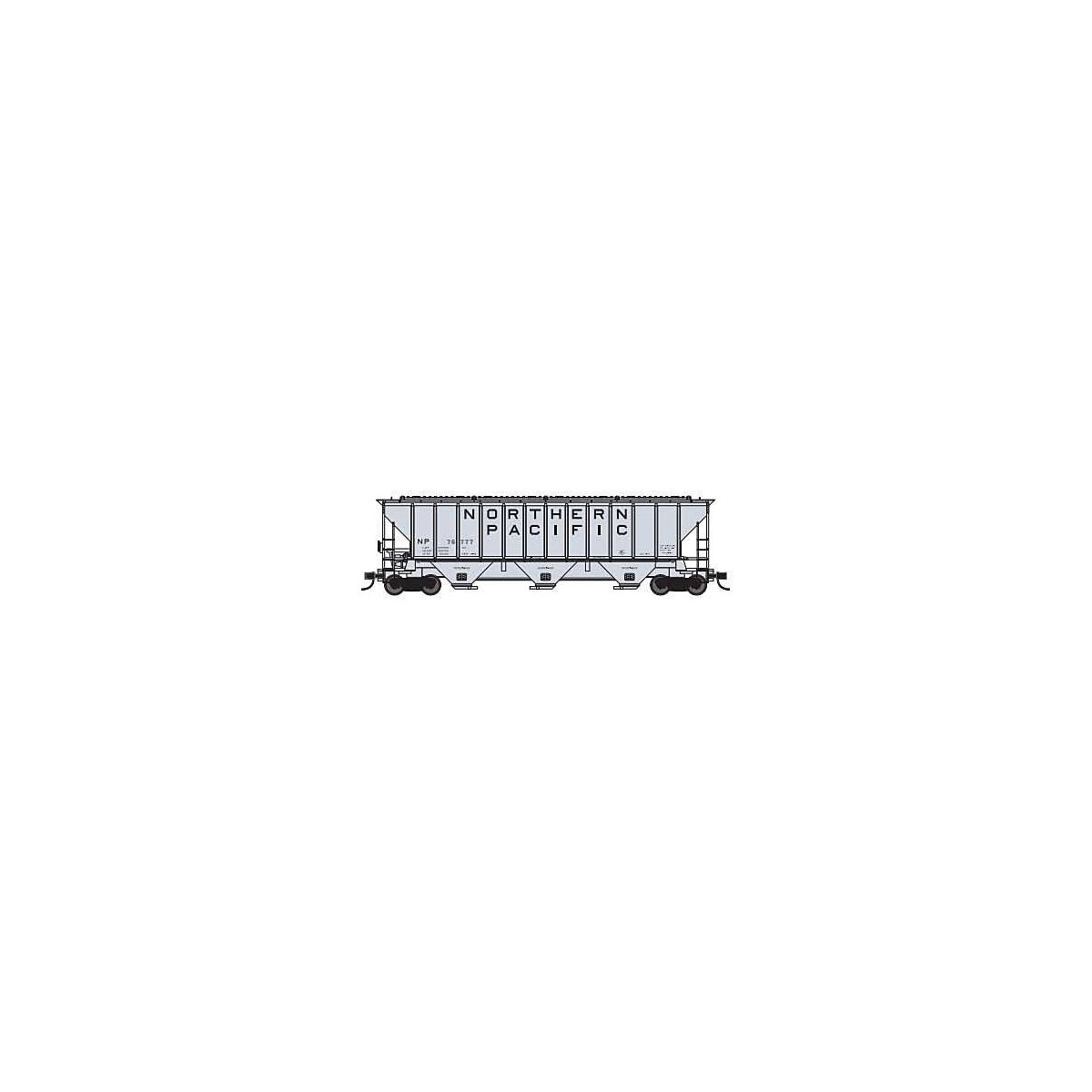 Pullman-Standard PS2-CD 4427 High-Side Covered Hopper - Ready to Run -- Northern Pacific 4 (gray, black, Large Lettering), N, Tr