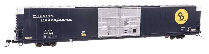 86′ Pullman-Standard Double-Door Hi-Cube Boxcar - Ready to Run -- Chesapeake & Ohio 493949, HO, WalthersProto 102113