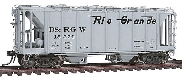 1965 Cubic Foot 2-Bay Covered Hopper w/Closed Sides - Ready to Run -- Denver & Rio Grande Western, HO, Intermountain Railway Com