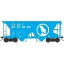 70-Ton 2-Bay Covered Hopper w/Open Sides - Ready to Run - Executive Line -- Great Northern 71300 (Blt. 6-49 Repack 6-68, Big Sky