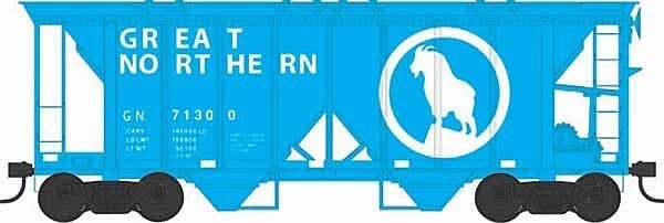 70-Ton 2-Bay Covered Hopper w/Open Sides - Ready to Run - Executive Line -- Great Northern 71300 (Blt. 6-49 Repack 6-68, Big Sky