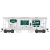 70-Ton 2-Bay Covered Hopper with Closed Sides - Ready to Run -- Union Carbide Linde 203 (gray, green, 2 Logo Panels), HO, Bowser
