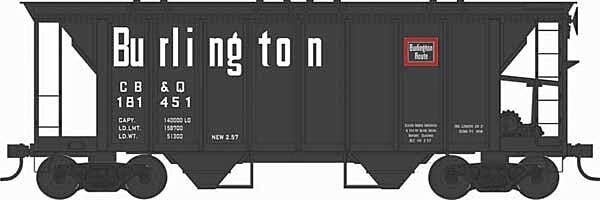 70-Ton 2-Bay Covered Hopper w/Closed Sides - Ready to Run - Executive Line -- Chicago, Burlington & Quincy 181495 (Blt. 2-57 Rep