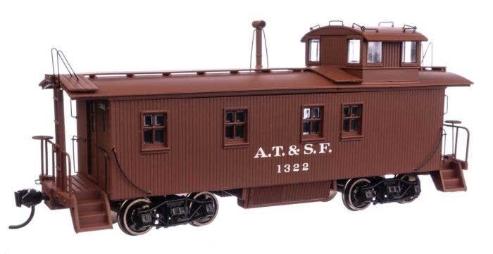 30′ ATSF 1300-Series Wood Caboose - Ready-to-Run -- Santa Fe 1322 (Pre-1938 Scheme, A. T. & S. F., HO, WalthersProto 103205